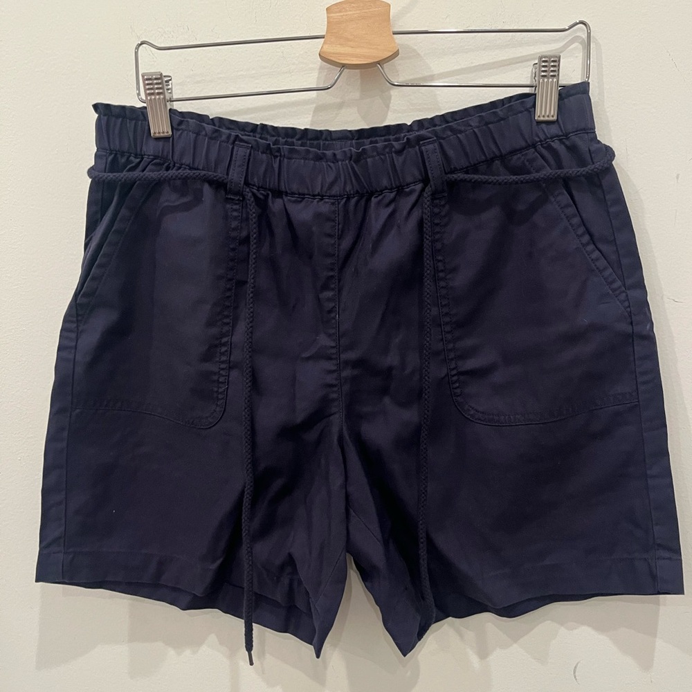 Talbots Shorts Navy Sz Medium Pockets Cotton Tencel Blend Nautical 6”